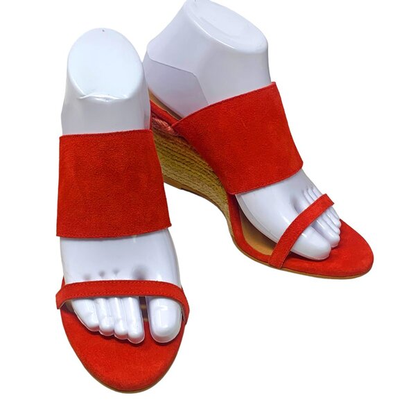 Free People Glorieta Red Suede Rainbow Ombre‎ Espadrille Wedge Sandals - Picture 10 of 12